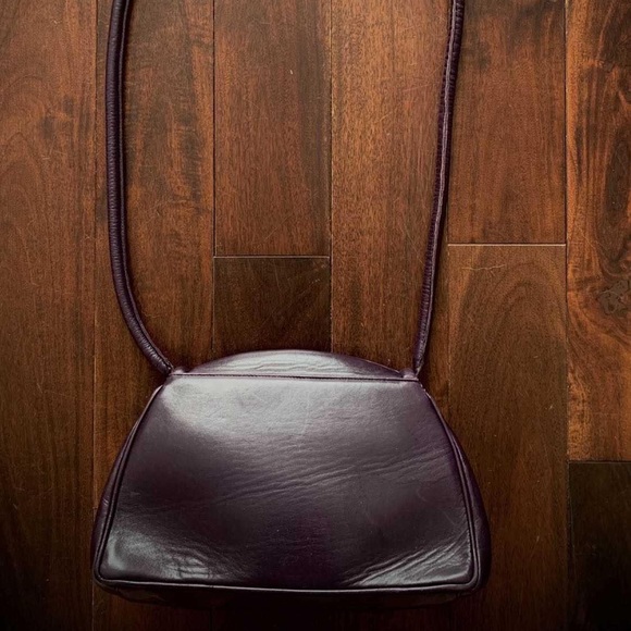 Vintage Frances Patiky Stein purple leather purse - Picture 2 of 5